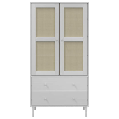 vidaXL Wardrobe SENJA Rattan Look White 90x55x175 cm Solid Wood Pine 5