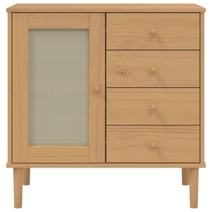 vidaXL Sideboard SENJA Rattan Look Brown 80x40x80 cm Solid Wood Pine 5