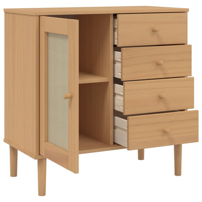 vidaXL Sideboard SENJA Rattan Look Brown 80x40x80 cm Solid Wood Pine 6