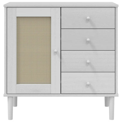 vidaXL Sideboard SENJA Rattan Look White 80x40x80 cm Solid Wood Pine 5