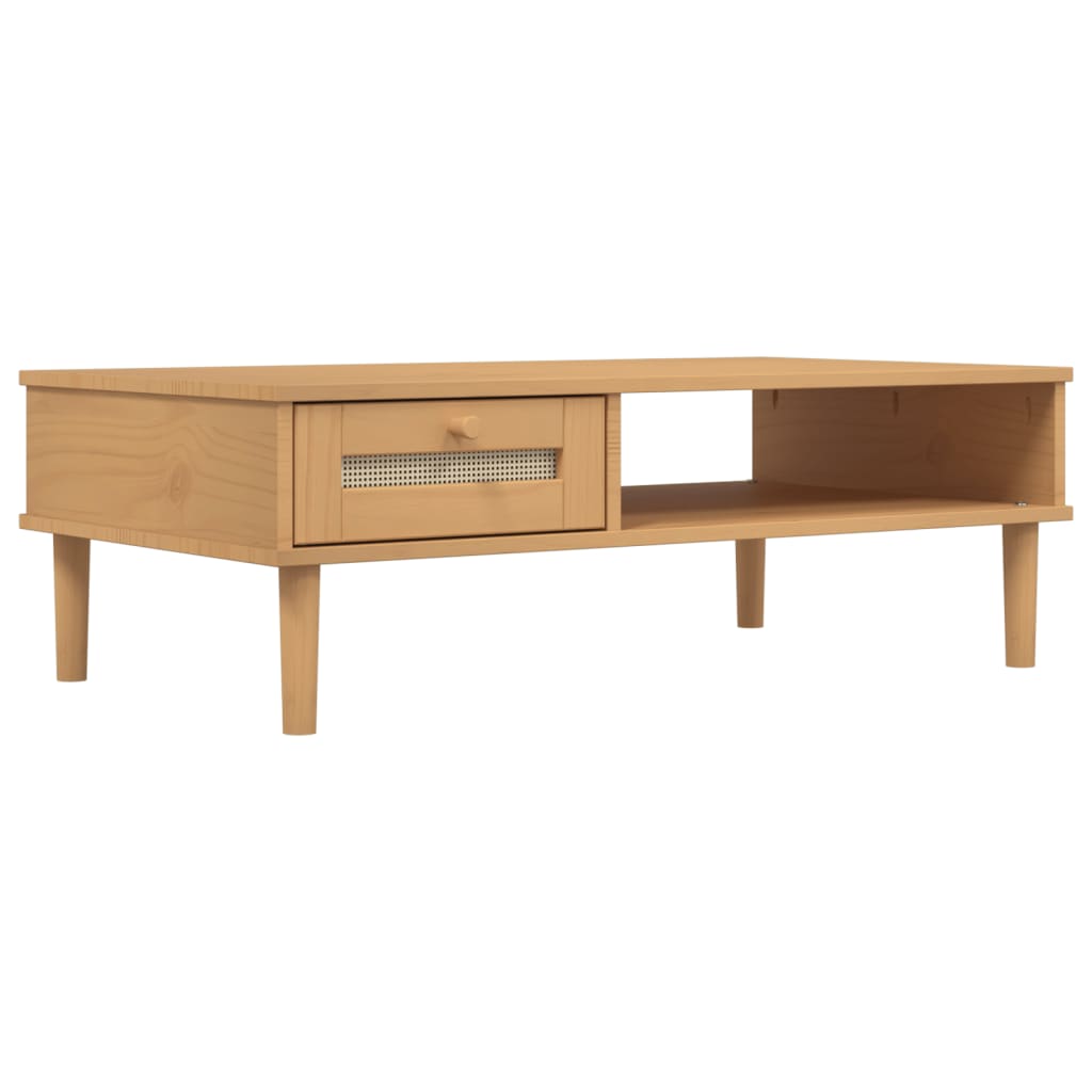 vidaXL Coffee Table SENJA Rattan Look Brown 100x55x33 cm Solid Wood 2