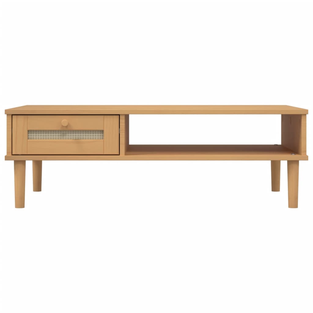 vidaXL Coffee Table SENJA Rattan Look Brown 100x55x33 cm Solid Wood 5