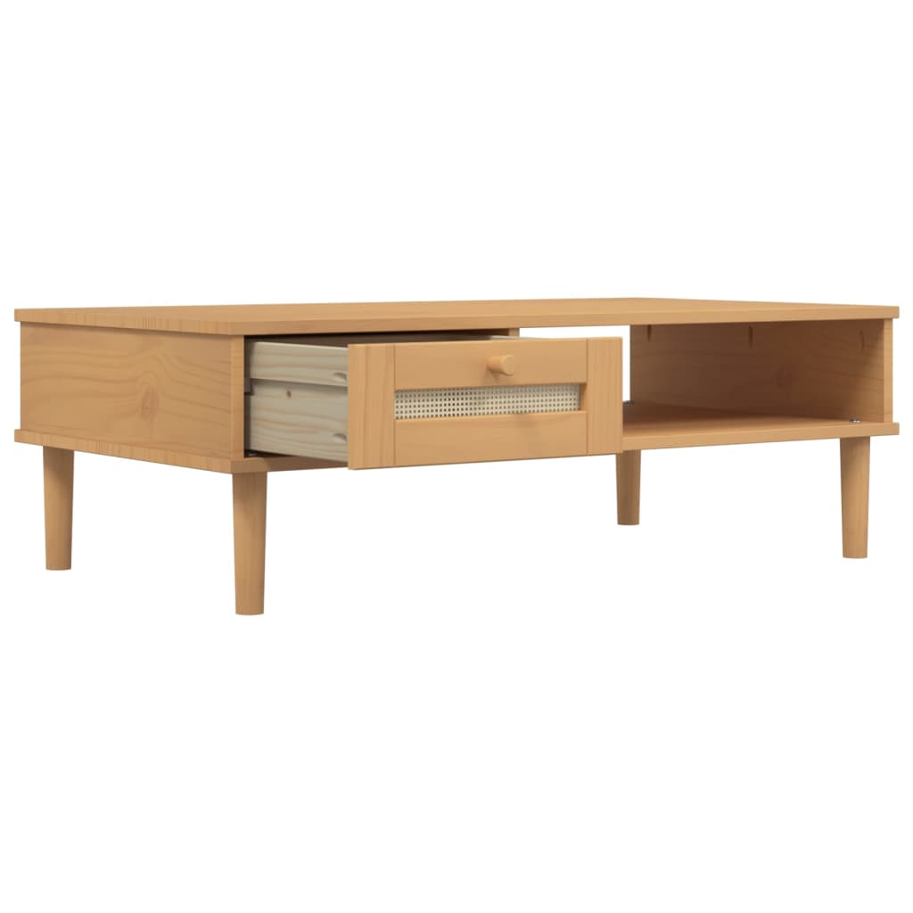 vidaXL Coffee Table SENJA Rattan Look Brown 100x55x33 cm Solid Wood 6
