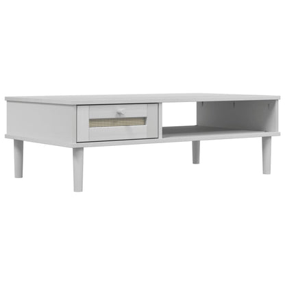 vidaXL Coffee Table SENJA Rattan Look White 100x55x33 cm Solid Wood 2