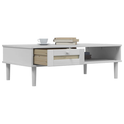 vidaXL Coffee Table SENJA Rattan Look White 100x55x33 cm Solid Wood 4