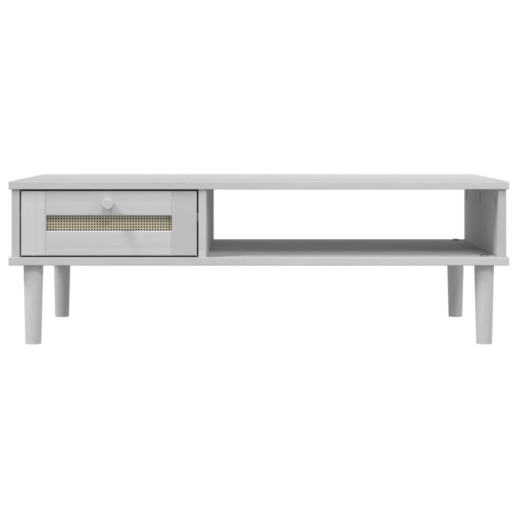 vidaXL Coffee Table SENJA Rattan Look White 100x55x33 cm Solid Wood 5