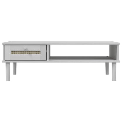 vidaXL Coffee Table SENJA Rattan Look White 100x55x33 cm Solid Wood 5