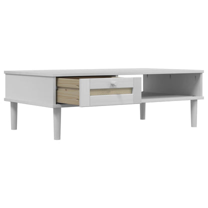 vidaXL Coffee Table SENJA Rattan Look White 100x55x33 cm Solid Wood 6