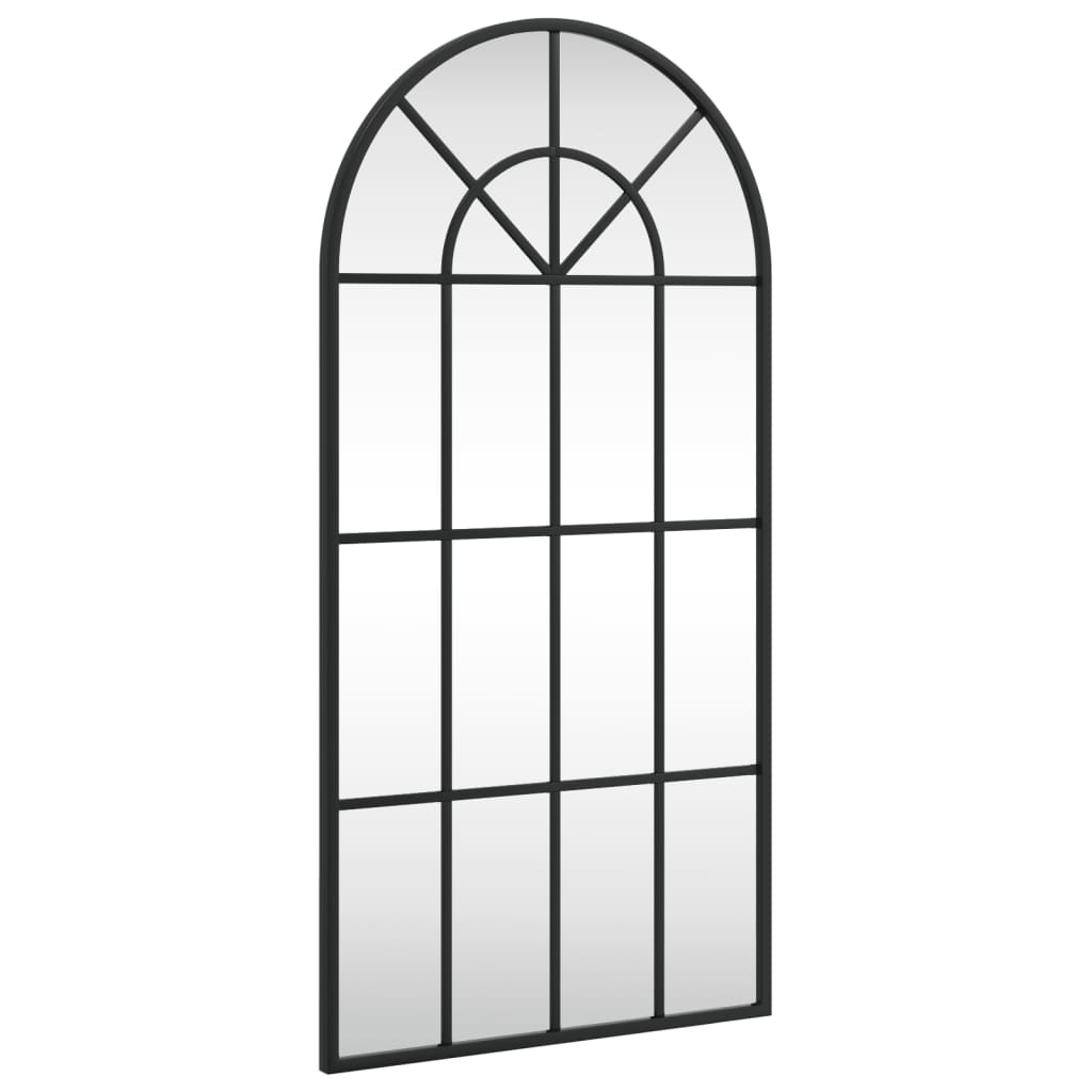vidaXL Wall Mirror Black 40x80 cm Arch Iron 2