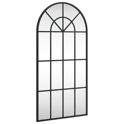 vidaXL Wall Mirror Black 40x80 cm Arch Iron 2
