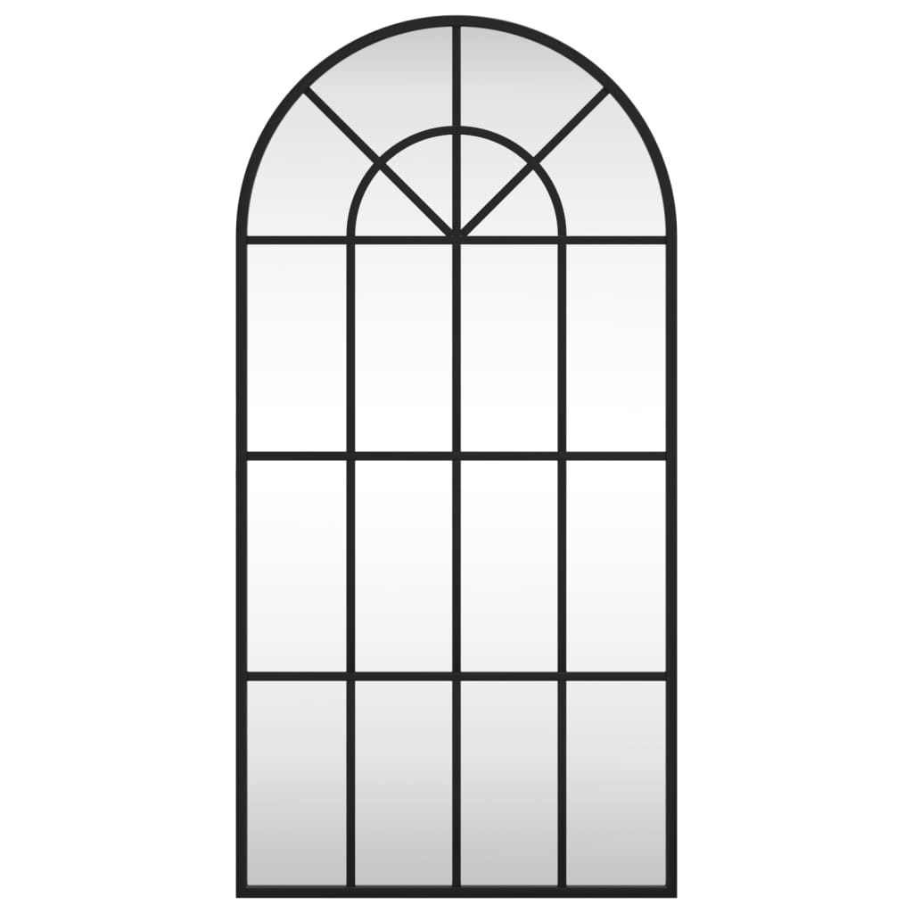 vidaXL Wall Mirror Black 40x80 cm Arch Iron 3
