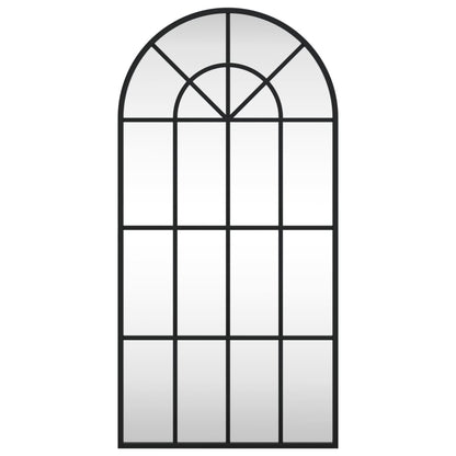 vidaXL Wall Mirror Black 40x80 cm Arch Iron 3