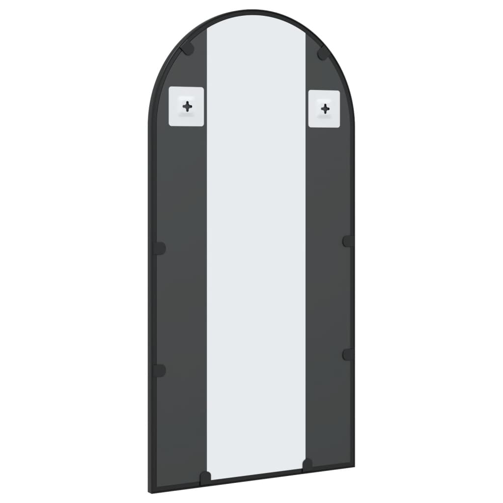 vidaXL Wall Mirror Black 40x80 cm Arch Iron 5