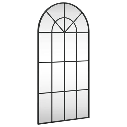 vidaXL Wall Mirror Black 50x100 cm Arch Iron 2