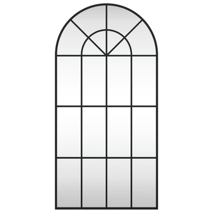 vidaXL Wall Mirror Black 50x100 cm Arch Iron 3