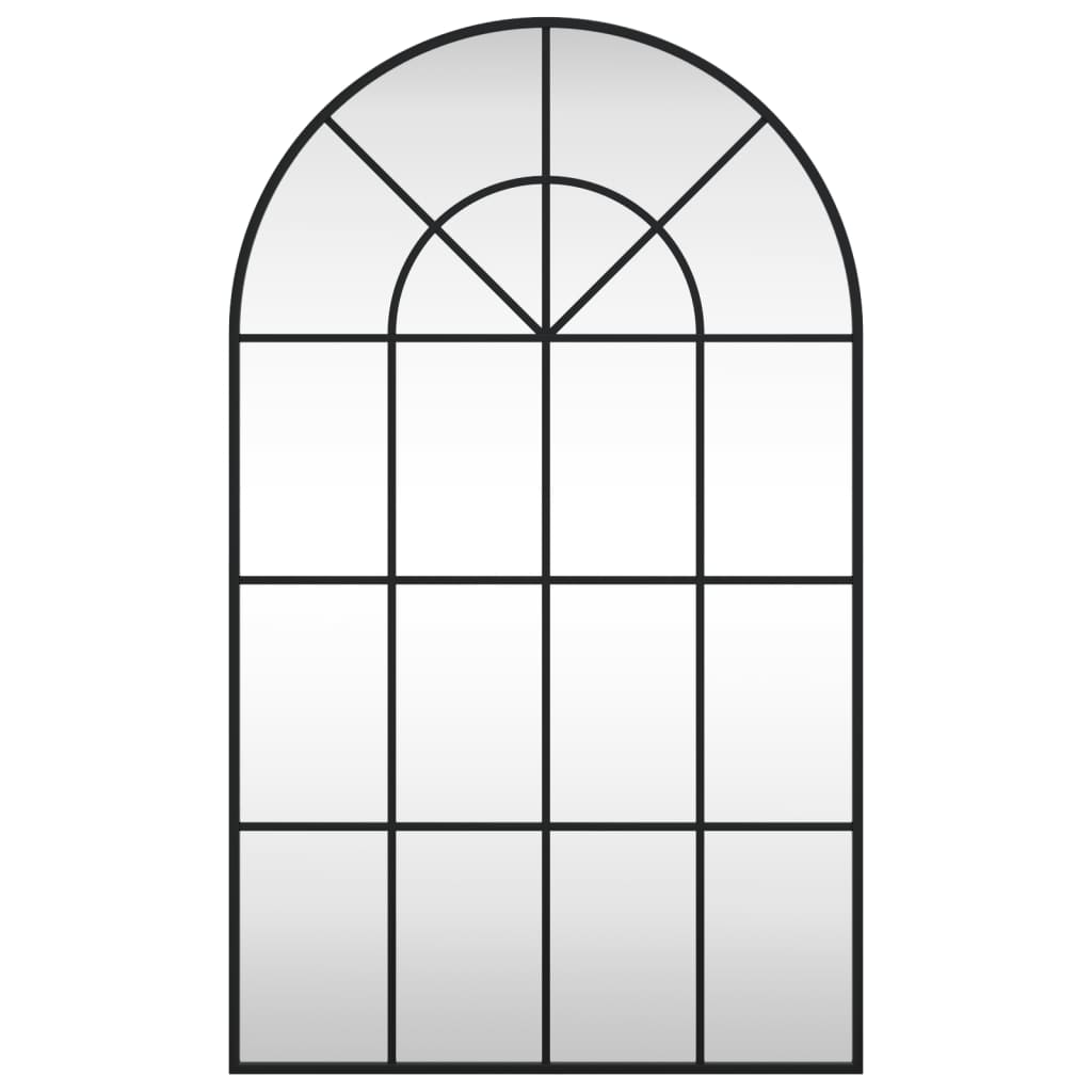 vidaXL Wall Mirror Black 60x100 cm Arch Iron 3