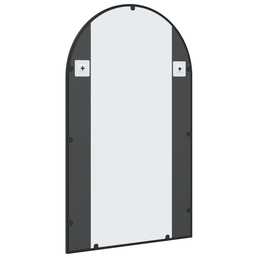 vidaXL Wall Mirror Black 60x100 cm Arch Iron 4