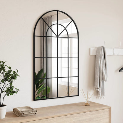 vidaXL Wall Mirror Black 60x100 cm Arch Iron 1