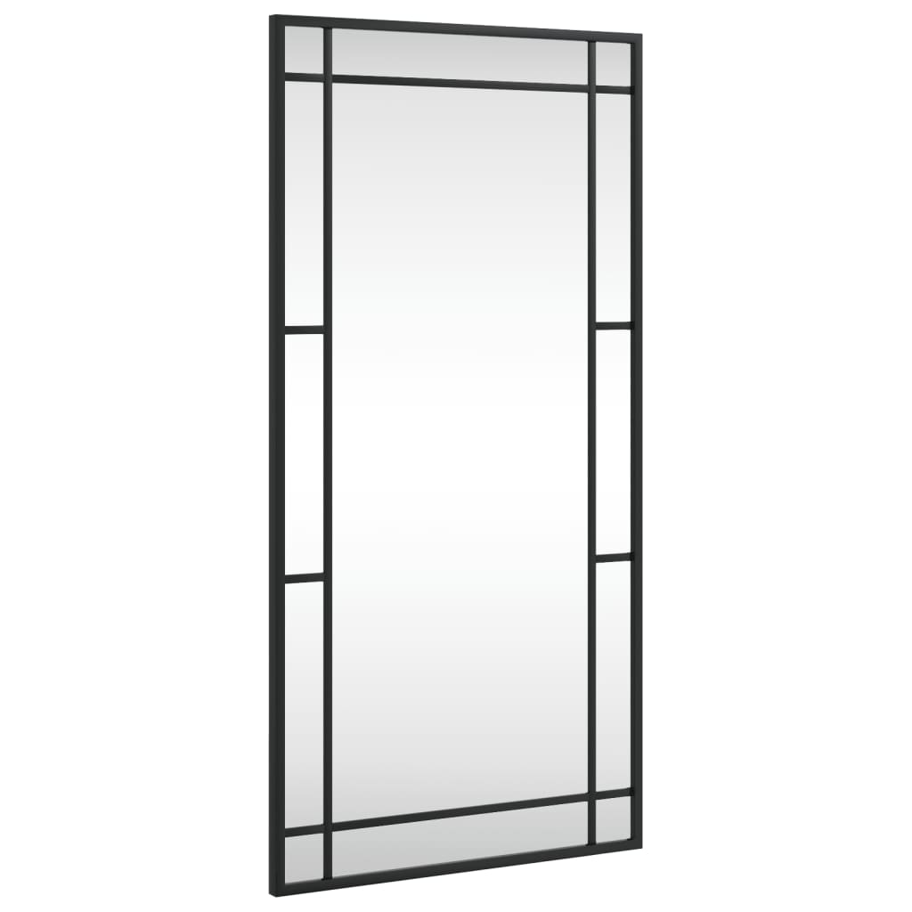 vidaXL Wall Mirror Black 40x80 cm Rectangle Iron 2