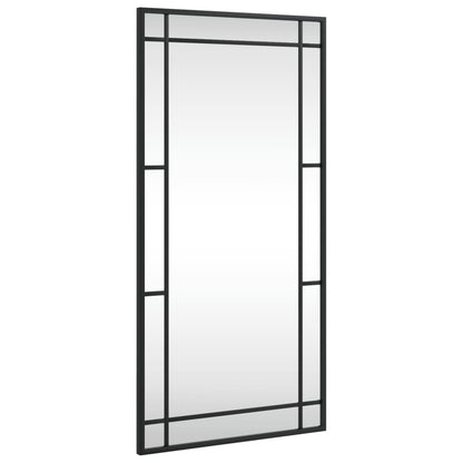 vidaXL Wall Mirror Black 40x80 cm Rectangle Iron 2