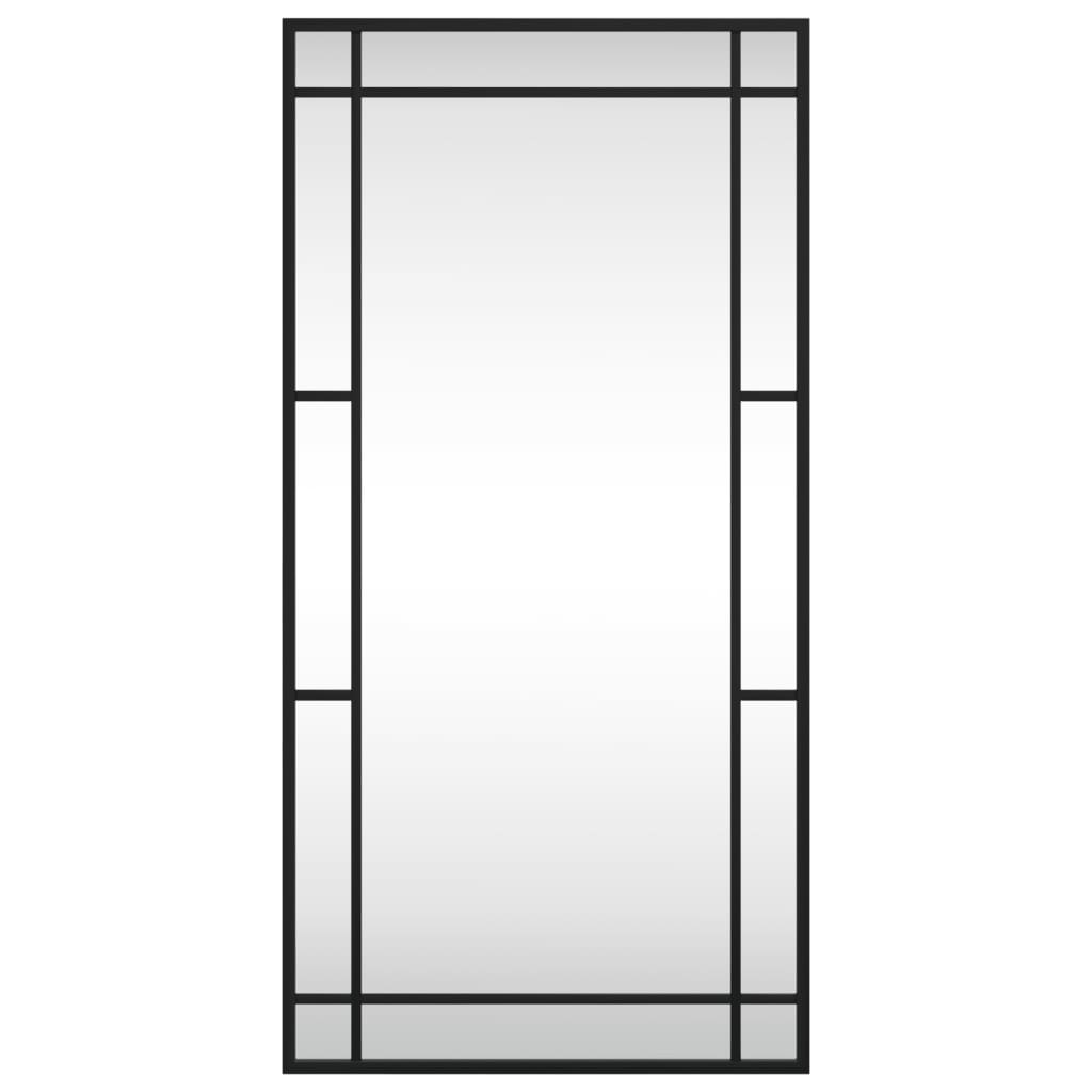 vidaXL Wall Mirror Black 40x80 cm Rectangle Iron 3