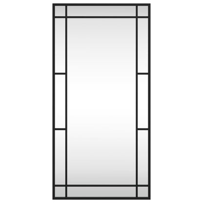 vidaXL Wall Mirror Black 40x80 cm Rectangle Iron 3