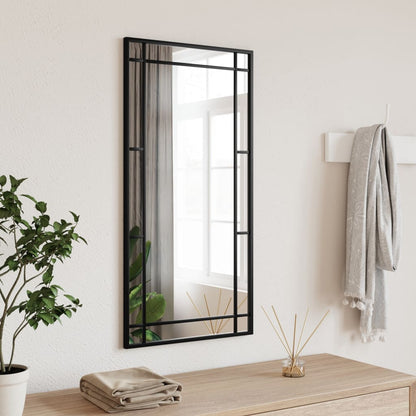 vidaXL Wall Mirror Black 40x80 cm Rectangle Iron 1