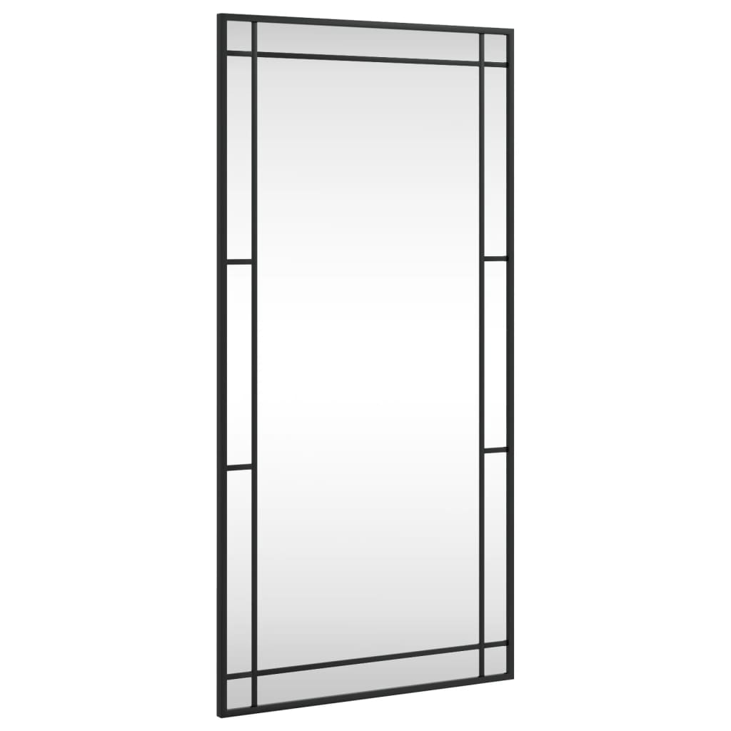 vidaXL Wall Mirror Black 50x100 cm Rectangle Iron 2