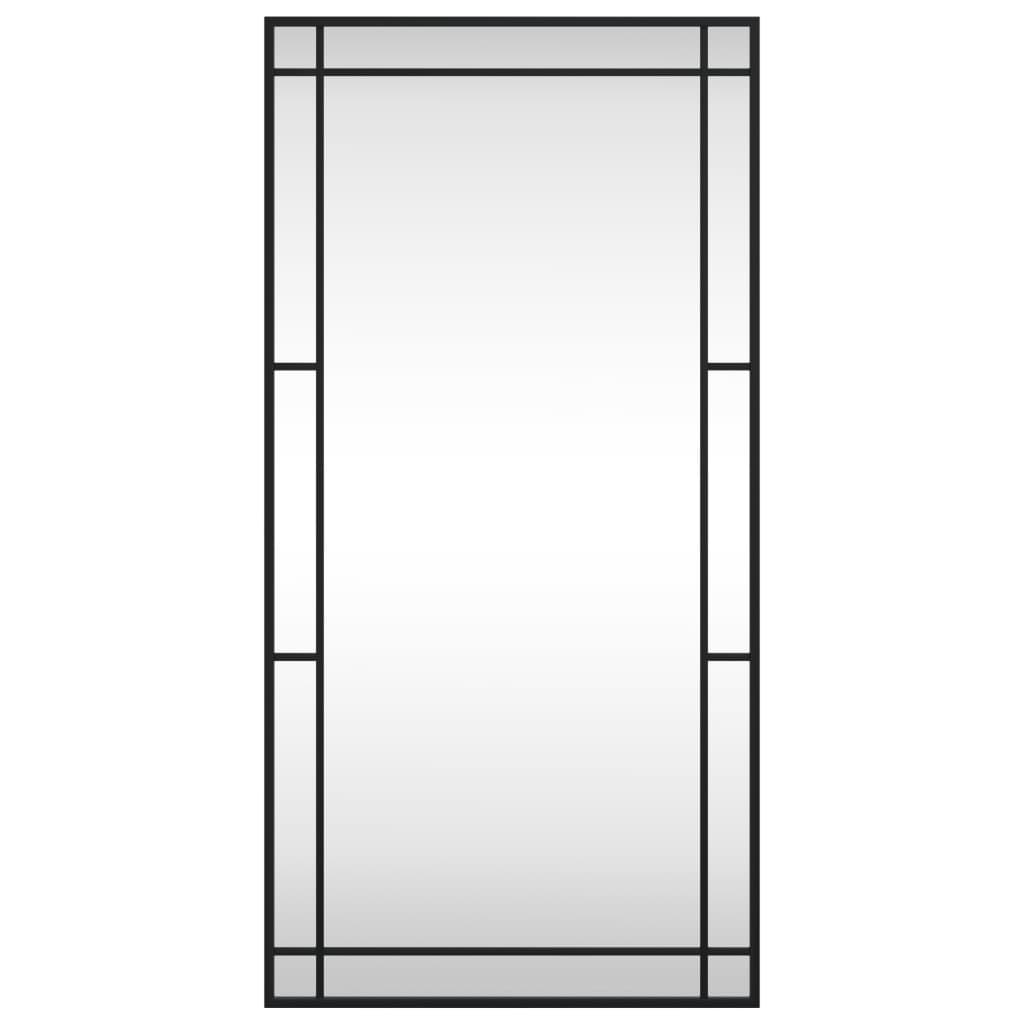 vidaXL Wall Mirror Black 50x100 cm Rectangle Iron 3