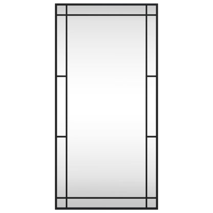 vidaXL Wall Mirror Black 50x100 cm Rectangle Iron 3