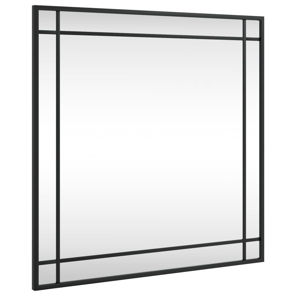 vidaXL Wall Mirror Black 60x60 cm Square Iron 2