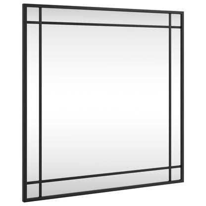 vidaXL Wall Mirror Black 60x60 cm Square Iron 2