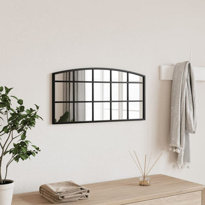 vidaXL Wall Mirror Black Arch Iron