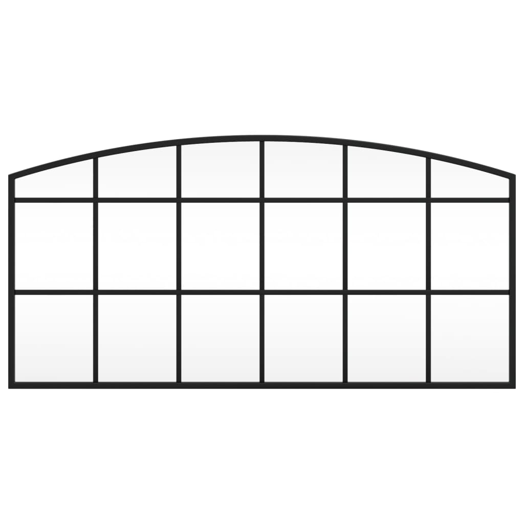 vidaXL Wall Mirror Black 80x40 cm Arch Iron 3