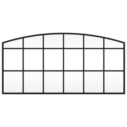 vidaXL Wall Mirror Black 80x40 cm Arch Iron 3