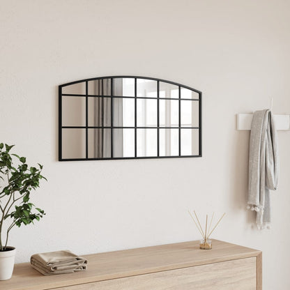 vidaXL Wall Mirror Black 80x40 cm Arch Iron 1
