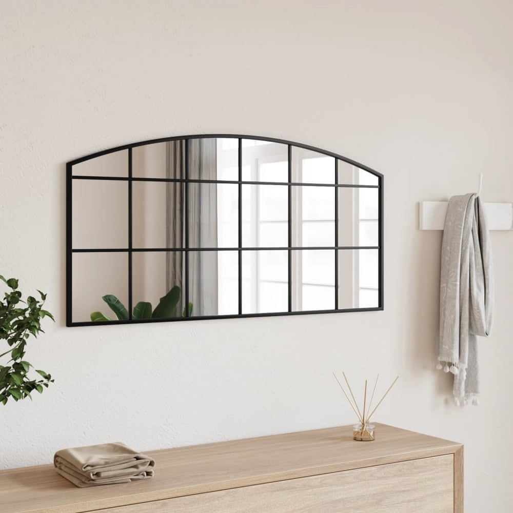 Wall Mirror Black Arch Iron 100 cm 50 cm