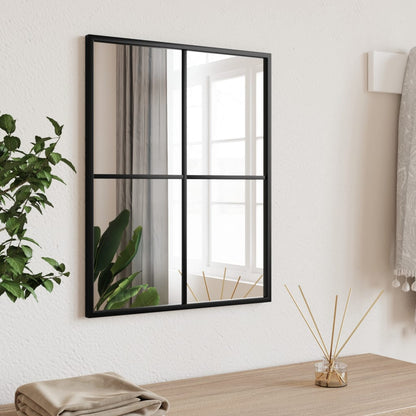 vidaXL Wall Mirror Black 40x50 cm Rectangle Iron 1