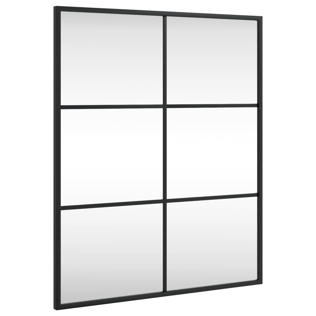 vidaXL Wall Mirror Black 50x60 cm Rectangle Iron 2