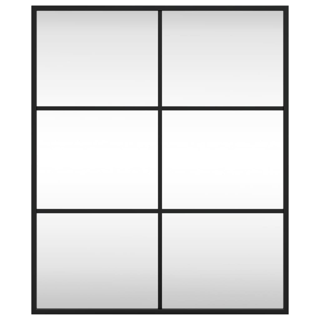 vidaXL Wall Mirror Black 50x60 cm Rectangle Iron 3