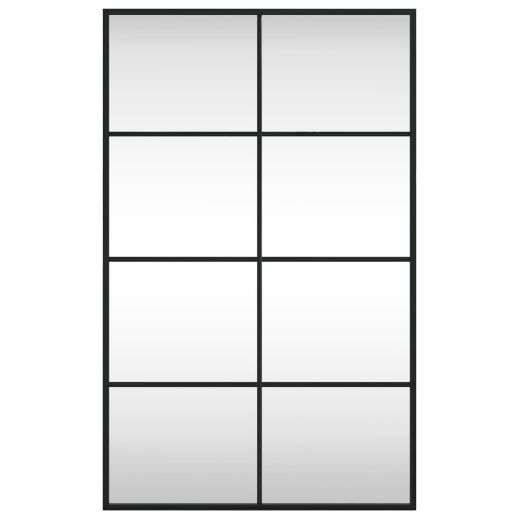 vidaXL Wall Mirror Black 50x80 cm Rectangle Iron 3