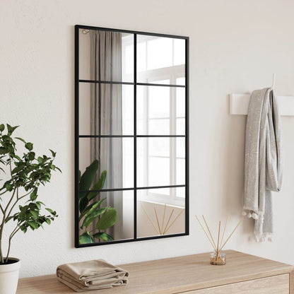vidaXL Wall Mirror Black 50x80 cm Rectangle Iron 1