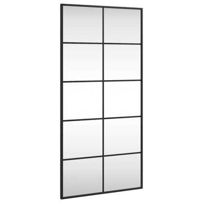 vidaXL Wall Mirror Black 50x100 cm Rectangle Iron 2