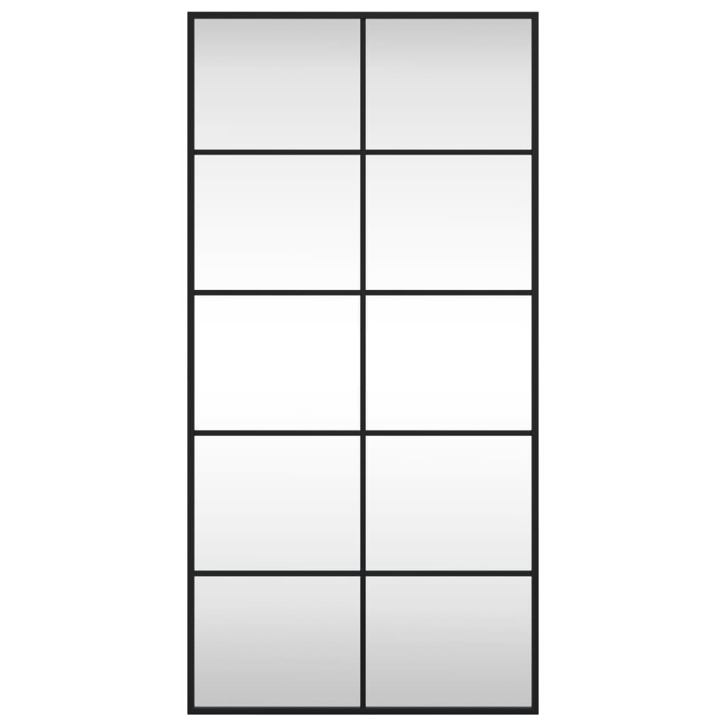 vidaXL Wall Mirror Black 50x100 cm Rectangle Iron 3