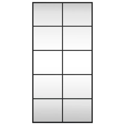 vidaXL Wall Mirror Black 50x100 cm Rectangle Iron 3