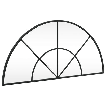 vidaXL Wall Mirror Black 80x40 cm Arch Iron 2
