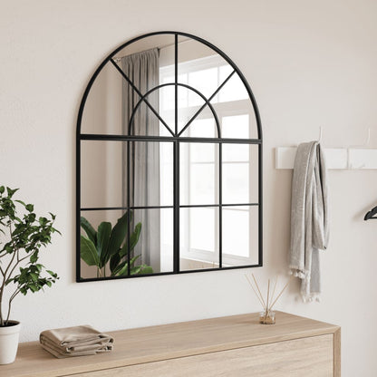 vidaXL Wall Mirror Black 80x40 cm Arch Iron 1