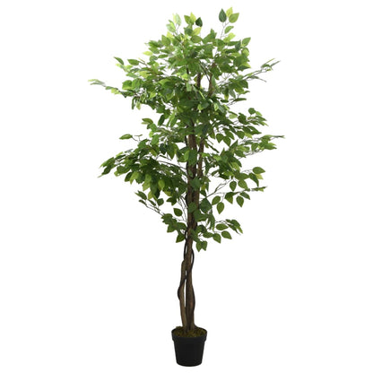 vidaXL Artificial Ficus Tree 630 Leaves 120 cm Green 2