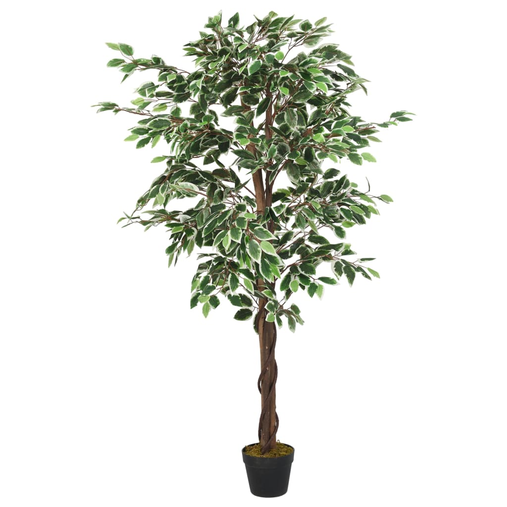 vidaXL Artificial Ficus Tree 756 Leaves 150 cm Green 2