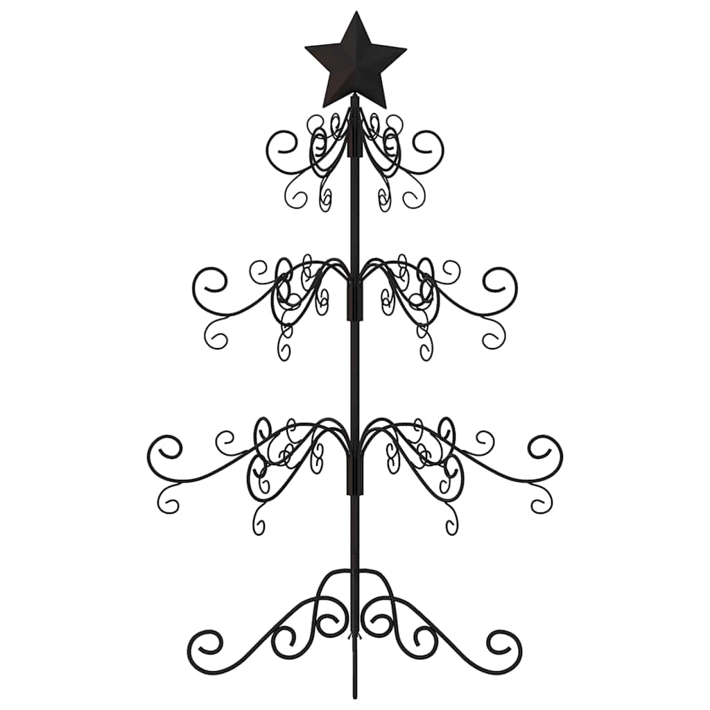 vidaXL Metal Christmas Tree for Decoration Black 90 cm 3